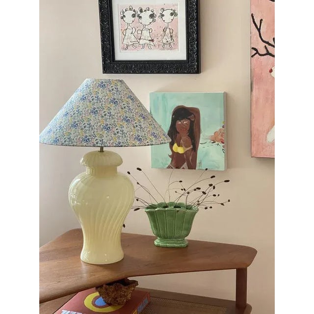 Large Murano Glass Yellow Swirl Table Lamp, 1960s For Sale - Image 4 of 8