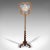 This is an antique pole screen. An English, rosewood adjustable needlepoint tapestry fire shield, dating to the Regency...