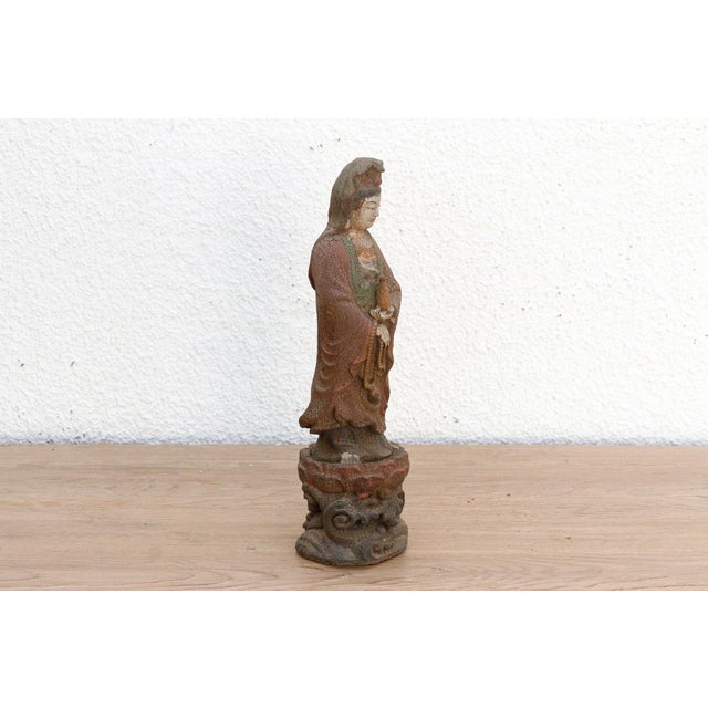 Small Asian Carved Guan Yin Figure For Sale - Image 4 of 10