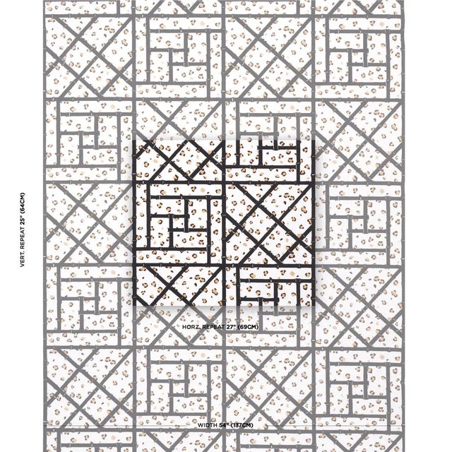 An imaginative take on familiar motifs, this stylish fabric features a chic combination of bamboo lattice and leopard...