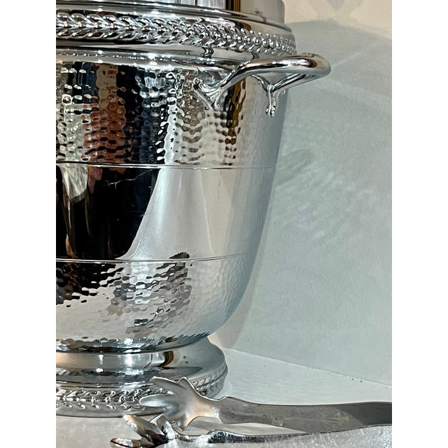 Vintage Faber Brothers Hammered Chrome Ice Bucket For Sale - Image 11 of 12