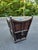 English Vintage Tapered Wooden Planter With Galvanized Metal Liner & Ring Pull Hardware For Sale - Image 3 of 6