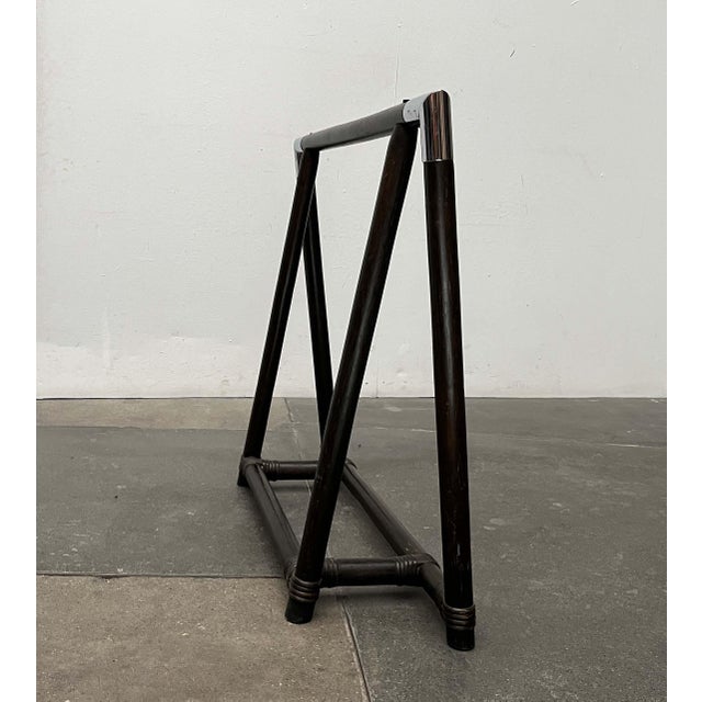 Hollywood Regency Faux Bamboo and Chrome Table Trestles, 1980s, Set of 2 For Sale - Image 14 of 18