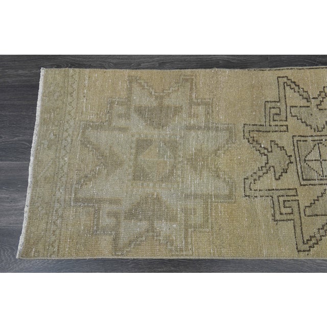 Textile 1970s Vintage Handmade Wool Cotton Turkish Beige Area Rug For Sale - Image 7 of 11