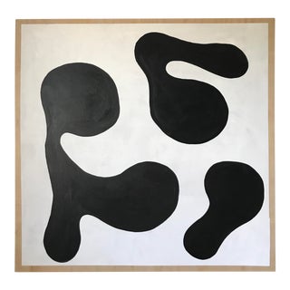 Modern Formation Monochrome Oversized Abstract Painting By Hannah Polskin For Sale