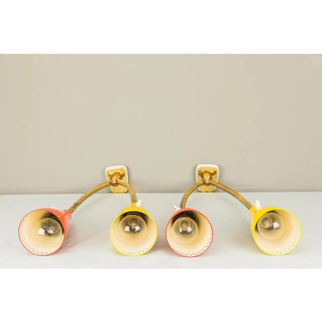 Gold Sconces by J. T. Kalmar for Kalmar, 1950s, Set of 2 For Sale - Image 8 of 11