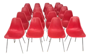 Late 20th Century Attributed to Eames Fiberglass Shell Chairs Burke
