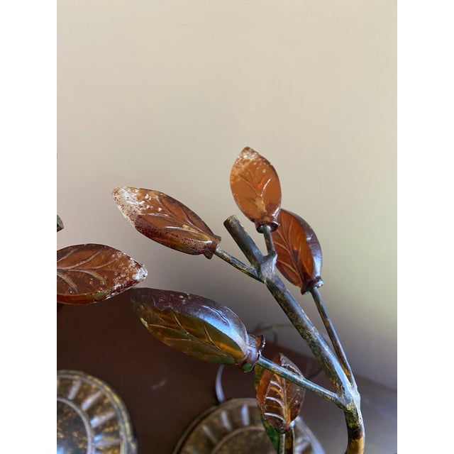 Vintage Table Lamps With a Sculptural Tree Branch Motif Featuring Delicate, Amber Glass Leaves. Crafted in an Organic - a Pair For Sale - Image 10 of 10