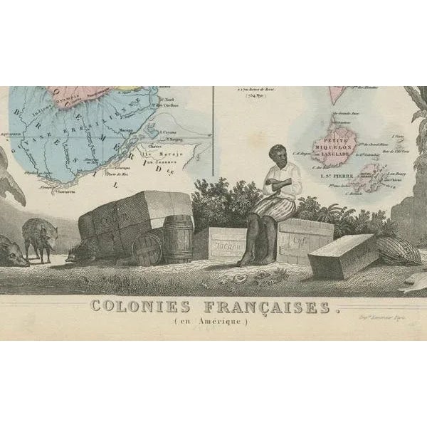 Mid 19th Century Steel Engraved Map of French Colonies in America, 1854 For Sale - Image 5 of 9