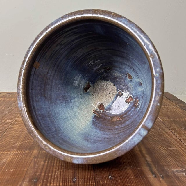 Black Vintage Shigaraki Earthenware Plant Stand, 1970s For Sale - Image 8 of 11