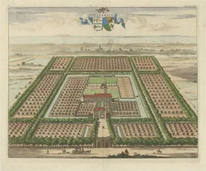 Smallegange, Illustration of the Soetendale Estate, Between Grijps and Serooskerke in Zeeland, 1696, Print