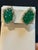 2010s 22 Ct Carved Emerald & 2 Ct Diamond Earrings 14 Karat Yellow Gold Post Earrings For Sale - Image 5 of 18
