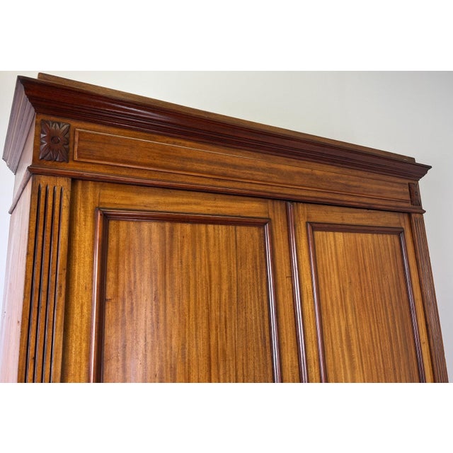 Antique French Carved Mahogany 2-Door Armoire For Sale - Image 3 of 18
