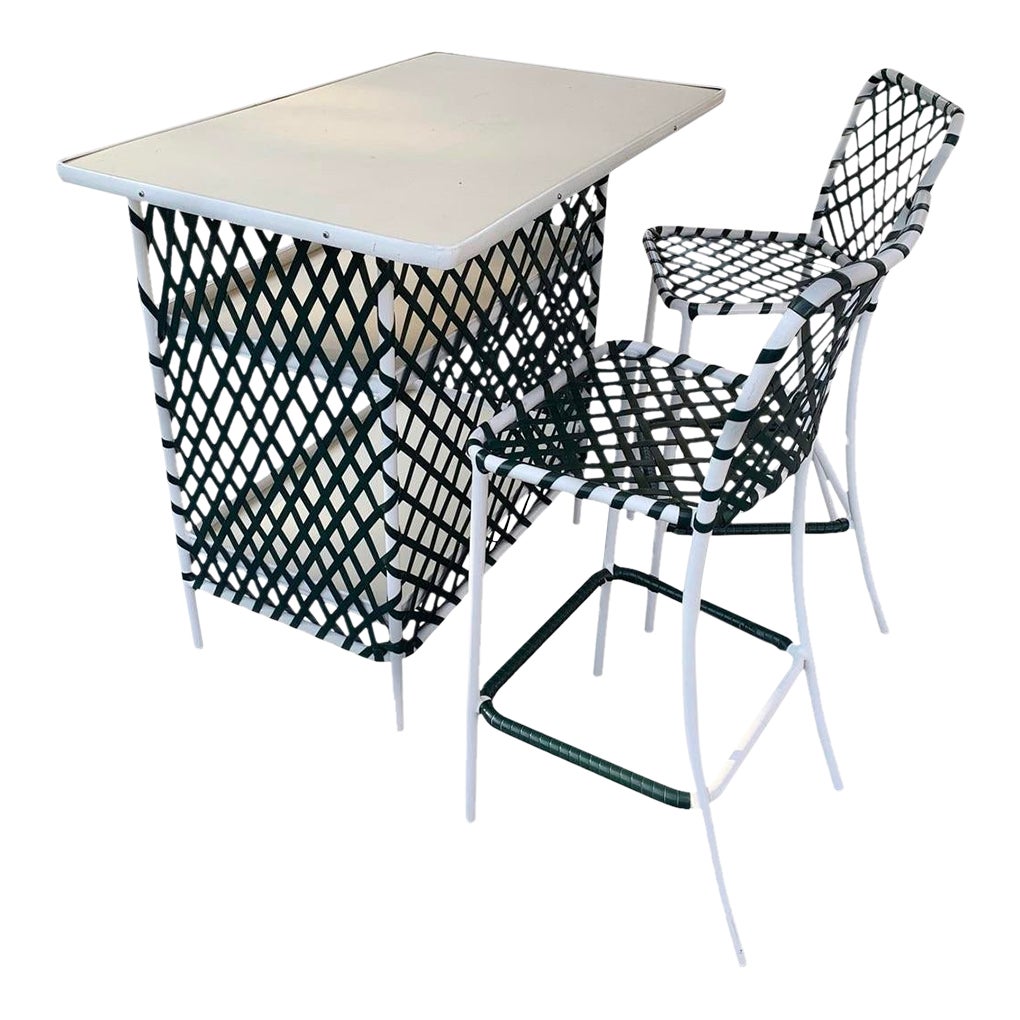 1990s Brown Jordan Patio Bar Table & 2 Stools Chairish