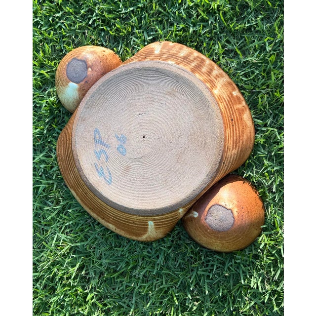 Signed Studio Pottery Chip & Dip Serving Platter For Sale - Image 11 of 11