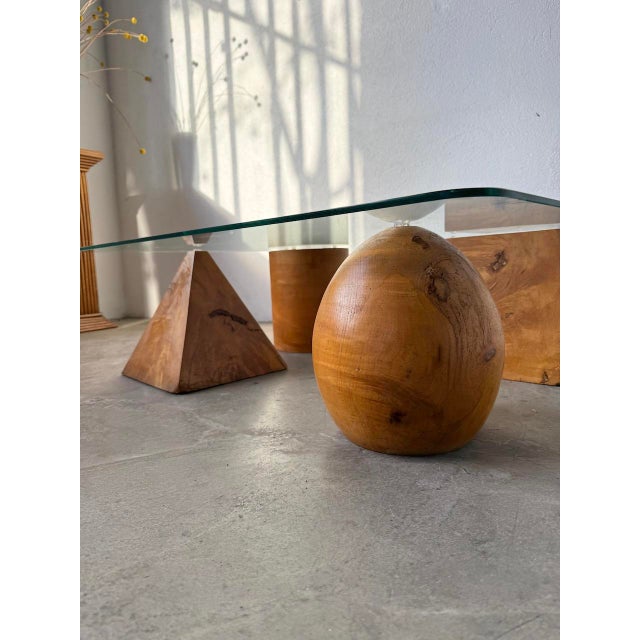 Wood and Glass Coffee Table attributed to Metafora, 1960s For Sale - Image 10 of 18