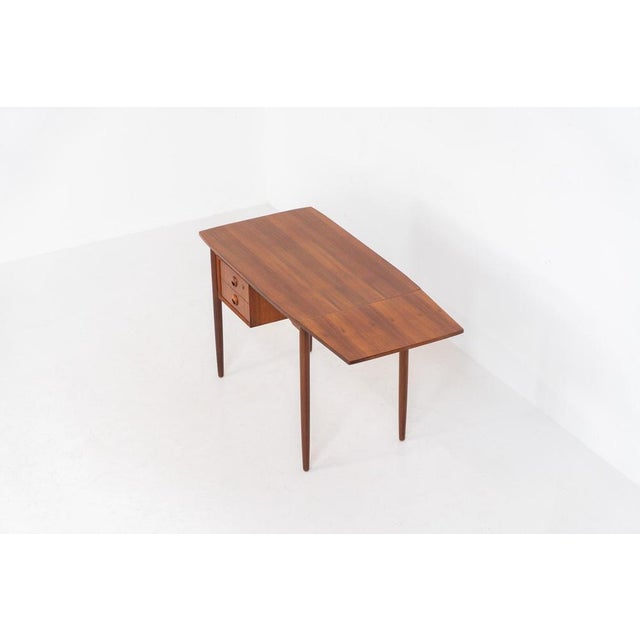 Freestanding Drop-Leaf Desk in Teak For Sale - Image 6 of 12