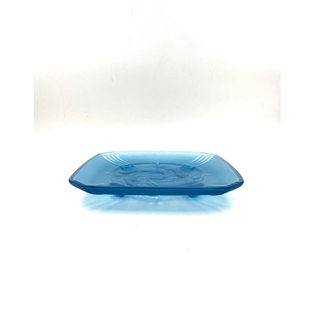 Glass 1930s Verreries Des Hanots, 'Naiads' Molded Glass Tray, France For Sale - Image 7 of 12