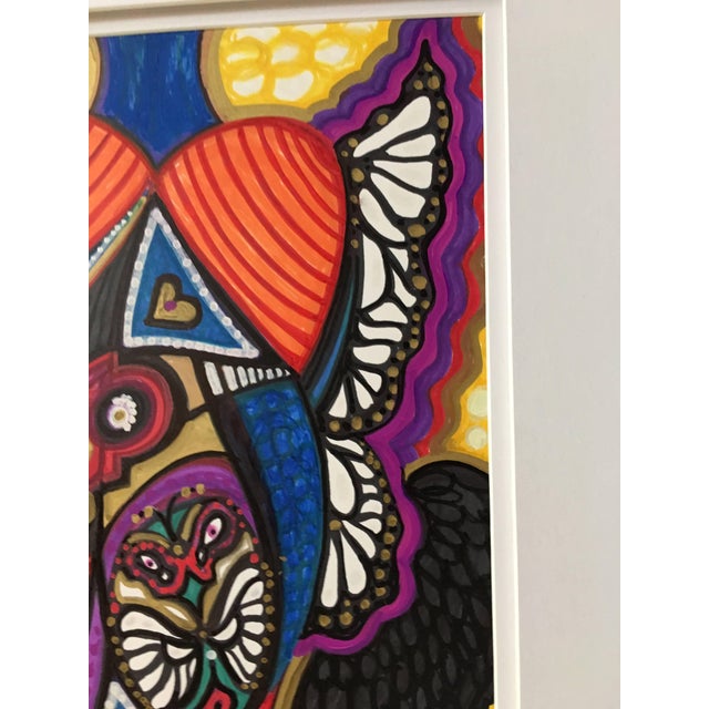 Framed Abstract "Addie's Song" Mixed-Media on Paper by Laurel Rosenberg For Sale - Image 4 of 6