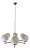 Stilnovo Italian Vintage Brass Chandelier, Opaline Glass Spheres For Sale