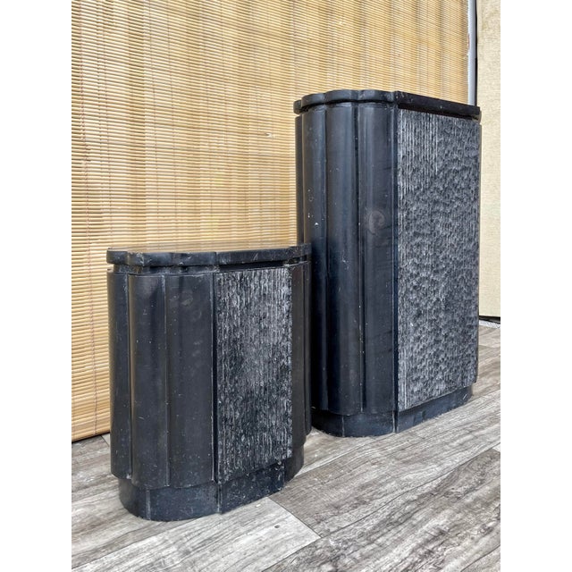 A Pair of Postmodern Marble Pedestals. Circa 1980s For Sale - Image 4 of 12