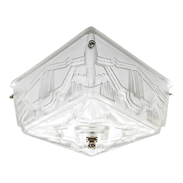 French Art Deco Flush Pendant Chandelier by Sabino For Sale