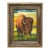 Painting Buffalo in Field Oil on Canvas Signed Elaine Rhoades Vintage Original Art For Sale