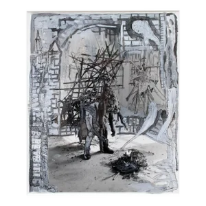 Don't Cry for Me Argentina, Kim Jones Ink and Gouache, Signed and Dated Verso