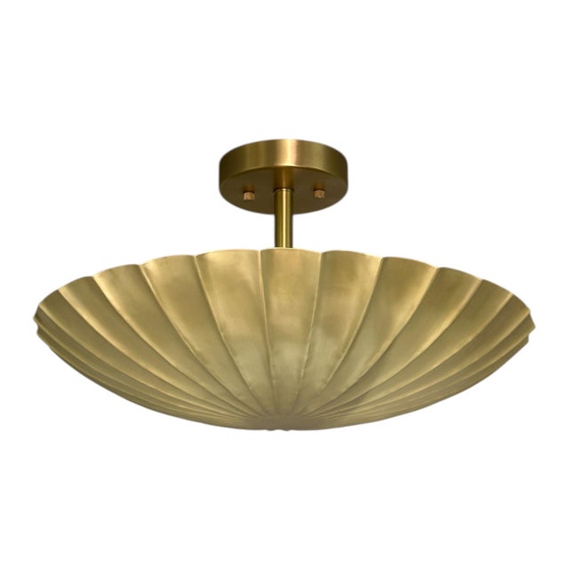 Elevate your interior with this stunning handmade brass flush mount light fixture, crafted with exquisite attention to...