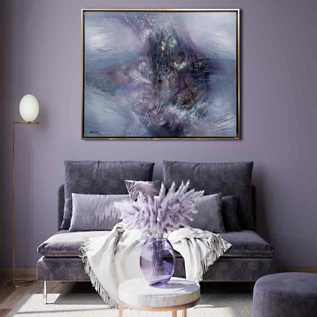 “Cathedral of the Silent Pulse” mixed media on canvas/ 125 x 105 cm / framed with a silver box frame / varnished / signed...