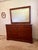 Stunning 9-Drawer Vintage Cherry Wood Dresser with matching mirror (46.75”x2”x35.25”) in rich ‘Collector Finish’ and...