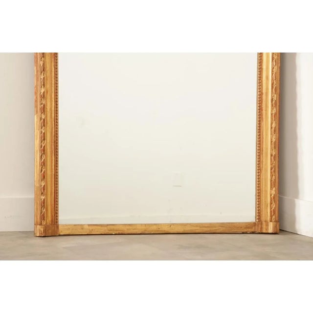 19th Century French Louis XVI Gilt Mantel Mirror For Sale - Image 4 of 9