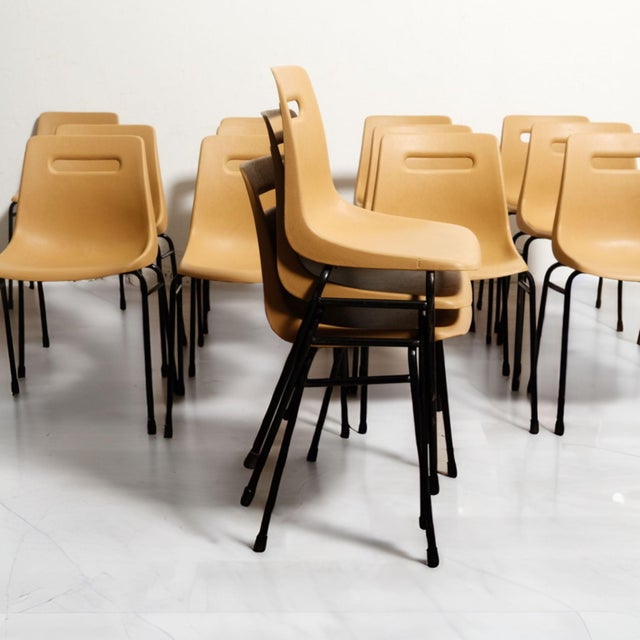 Tan Vintage Chairs from Grosfillex, 1960s, Set of 15 For Sale - Image 8 of 18