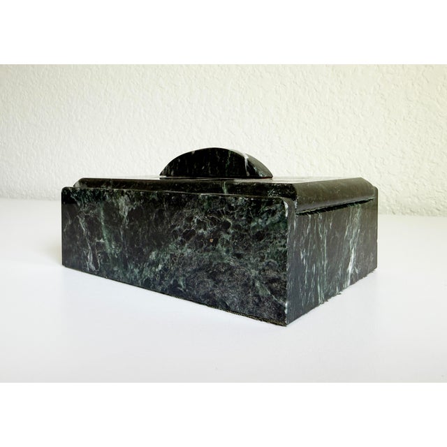 Green Modernist Green Marble Rectangular Lidded Box, Mid 20th Century For Sale - Image 8 of 10
