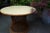 Wood Mid-Century Round Bamboo and Wicker Garden Table with Yellow Top For Sale - Image 7 of 9
