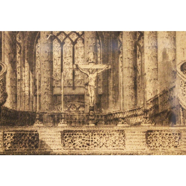 English Early 20th Century English Engraving of the Interior of St. Etienne-Du-Mont in Paris by Howarth For Sale - Image 3 of 10
