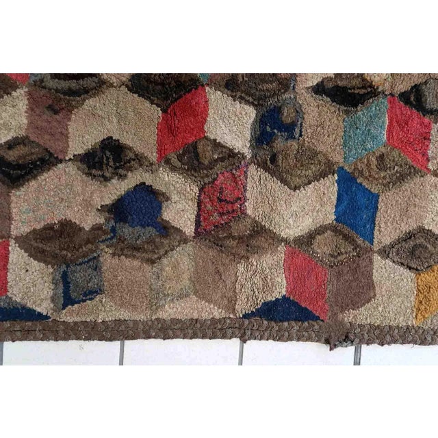 Brown 1880s Handmade Antique American Hooked Rug 3.1' X 5' For Sale - Image 8 of 11