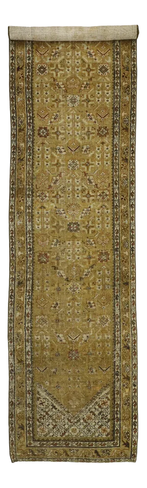 Antique Persian Malayer Runner With Guli Hinnai Flower - 03'04 X 16'01