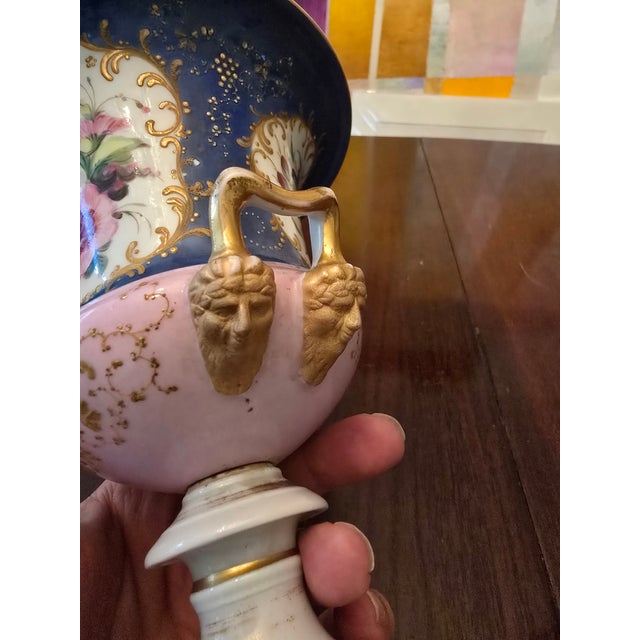 Antique Sevres Style Paris Pair of Porcelain Urns For Sale - Image 10 of 12