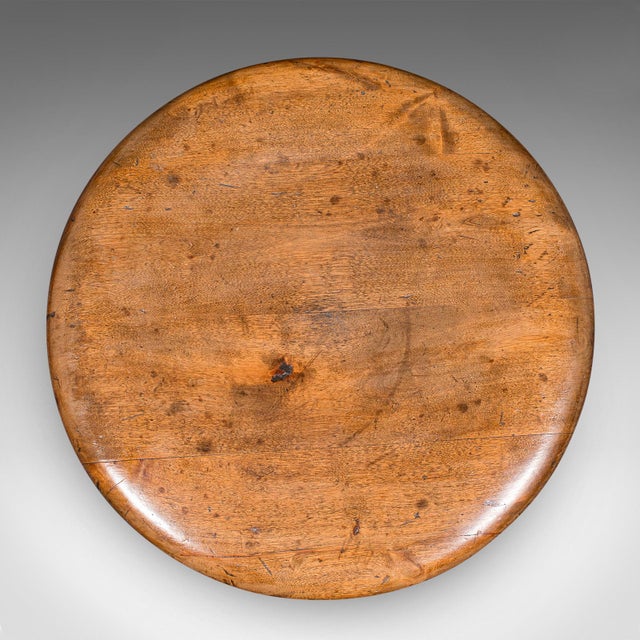 Wood Small Antique Artists Stool, English Beech, Country Studio, Victorian, c.1890 For Sale - Image 7 of 9