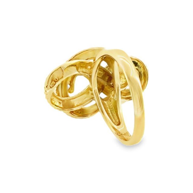 1990s Vintage 18k Gold Coiling Serpent Snake Ring With Diamond, Size 7 For Sale - Image 5 of 9