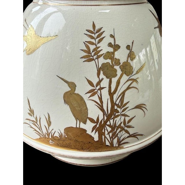Traditional 19thC Chinoiserie Antique Davenport Porcelain Staffordshire Aesthetic Movement Covered Jar For Sale - Image 3 of 18