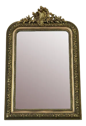 Large 19th Century Gilt Wall Mirror Crest, 1890s