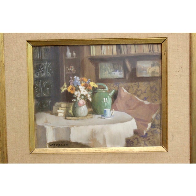 Wegelin, Interior Decor in La Cuche, 1950s, Gouache on Cardboard For Sale - Image 7 of 9