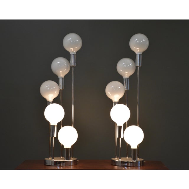 Mid-Century Modern 1960s Mid-Century Modern Chrome Table Lamps by Robert Sonneman - A Pair For Sale - Image 3 of 8