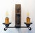 Wood French Double Sconces in Pine and Wrought Iron, 1960, Set of 2 For Sale - Image 7 of 13