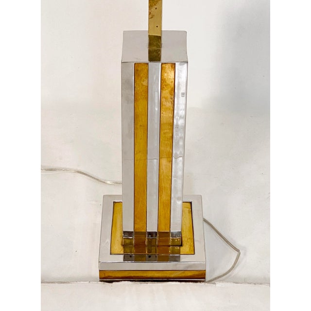 Italian Modern Table Lamp of Chrome and Brass by Romeo Rega For Sale - Image 9 of 12