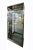 Vintage modern chrome and glass vertical showcase with glass shelves and mirrored back.