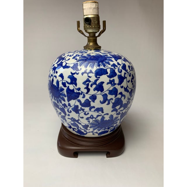 Vintage Blue and White Asian Chinoiserie Ginger Jar Table Lamp Chairish