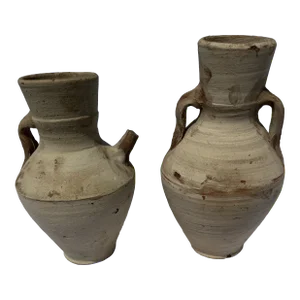 Rustic Pottery Vessels a Pair